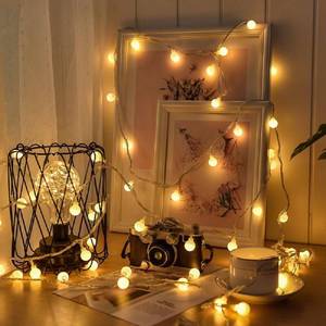 lot 16101 image: WFGGEH Globe Plug in String Lights, 10ft 20 LED Warm White Globe Fairy Lights for Birthday Christmas Wedding Party Home Decoration