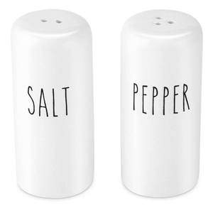 lot 16127 image: Farmhouse Salt and Pepper Shakers Set - Rustic Salt and Pepper Shakers Set - Cute White Salt and Pepper Shakers for Your Farmhouse Kitchen, Sturdy Ceramic, 3.4 oz Capacity, Rust-Free