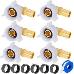 lot 16146 image: Breezliy PEX 12 x 12 NPT Female Threaded Swivel Elbow NPSM Brass Crimp Fittings, Pex Fittings 12 inch 90 Degree Swivel Female Adapter For RV Pex Faucet Connector(6PCS 12 Elbow)