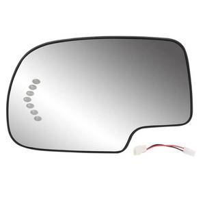 lot 16154 image: Driver Side Heated Mirror Glass Replacement for 2003-2007 Cadillac Escalade, Chevrolet Avalanche, Silverado, Suburban, Tahoe, GMC Sierra, Yukon - Exterior Side View Convex Mirror with Turn Signal