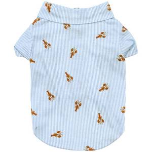 lot 16183 image: Tangpan Stipes Tropical Print Pet Dog Shirt Puppy Summer Hawaiian Beach Polo Shirts Clothes(Blue,S)