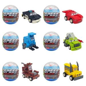 lot 16201 image: Anditoy 6 Pack Easter Eggs with Vehicle Building Block Toys Inside for Kids Boys Girls Teens Easter Basket Stuffers Fillers Gifts