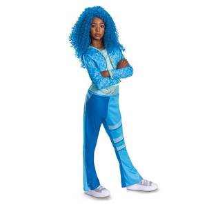 lot 16202 image: Descendants Chloe Costume for Kids, Official Disney Descendants The Rise of Red Costume Jumpsuit, Wig not Included, Child Size (7-8)