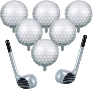 lot 16210 image: Rotatingpals 8 Pcs Golf Balloons Set 18 Ball and 30 Inflatable Club for Birthday Party Decorations, Golf Themed Events & Party Favors