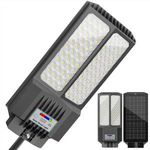 lot 19477 image: Jadisi Solar Street Light with Pole, Solar Street Lights Outdoor Waterproof Dusk to Dawn 7000K LED Security Flood Light with Motion Sensor and Remote Control for Pathway, Entryway & Yard