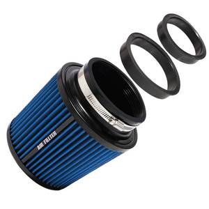 lot 19479 image: 3 3.5 4 Inlet Car Replacement Cold Air Intake Filter 76mm 89mm 102mm 3 Sizes in 1 High Flow Performance Cone Air Filter (Blue)