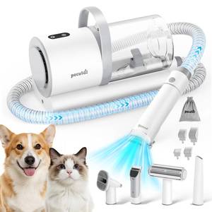 lot 19492 image: Pecute Dog Grooming Vacuum, 4-in-1 Pet Grooming Kit with Clipper, Brush, 12000Pa Dog Vacuum for Shedding with 1.5L Dust Cup, Storage Pocket, Low Noise Pet Vacuum for Dog & Cat, Home Grooming