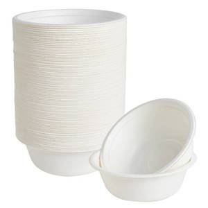 lot 19501 image: ECOLipak 150 Pack 12 oz Paper Bowls Disposable, Heavy-Duty Biodegradable Compostable Bowls Made of Natural Sugarcane Bagasse, Suitable for Salad, Dessert, Milk, Cereals