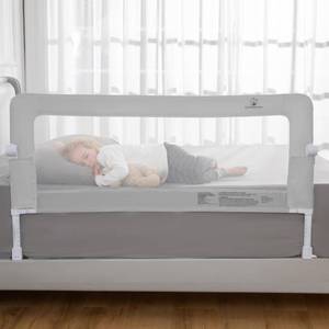 lot 19518 image: ComfyBumpy Premium Adjustable Bed Rail for Toddlers, Swing-Down Safety Guard, Height Adjusts 24.4��32.3H, Extra-Long 55.5, Sturdy Steel & Breathable Mesh, For Twin, Full, Queen & King, Gray, 1-Pack
