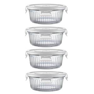 lot 19569 image: H.JSS WDJS 1.5 cup Round Glass Food Storage Containers with Lids, 12oz Small Glass Meal Prep Containers set, Heat-Resistant BPA-Free Round food bowl for Leftover. Microwave, Dishwasher & Freezer Safe