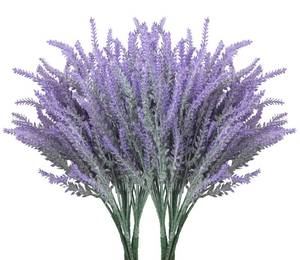 lot 20421 image: Besteek 10 Bundles Fake Flowers Artificial Lavender Faux Plastic Plants Purple Flowers for Home Wedding Kitchen Garden Patio Porch Window Box Office Table Centerpieces Indoor Outdoor Decor, Purple