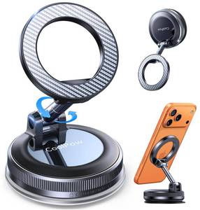 lot 20431 image: Coolpow��Newest Vacuum Magnetic Phone Holder for Car Phone Holder Mount��Movable Vacuum Suction�� Magsafe Car Mount Cell Phone Holders for Your Car Accessories for Women Men for iPhone 17 16 15 14 Kits