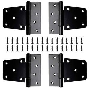 lot 20433 image: 3.5 inch Heavy Duty Gate Hinge Fence Hinge Door Barn Gates Hinges,Black Wrought Hardware Iron Rustproof with Stainless Steel Screws(Pack of 4)
