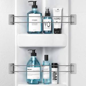 lot 20449 image: songsoso 2 Pack RV Shower Corner Storage Bar, Camper Shower Caddy, 7��13 Inches Adjustable Bathroom Organizer, Stainless RV Wall Accessories