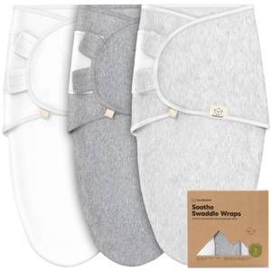 lot 20452 image: 3-Pack Organic Baby Swaddle Sleep Sacks - Swaddles for Newborns, Infant 3-6 Months, Baby Girls, Boys, Soft & Snug Newborn Sleep Sack, Nursery Swaddling Blankets (Cloud, L)