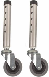 lot 20455 image: Walker Wheels, Swivel Universal Walker Caster Wheel with 5 Height Adjustable, Replacement Feet Parts Rollator Accessories (Pack of 2)