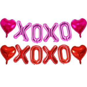 lot 20472 image: 12Pcs Happy Valentines Day Balloons Decorations - 18 Inch Red Heart Balloons and Black Heart Shaped Balloon for Valentines Day Party Decorations - Romantic Special Night Party Supplies - Wedding