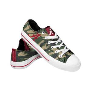 lot 20473 image: FOCO Alabama Crimson Tide NCAA Womens Camo Low Top Canvas Shoes - 10