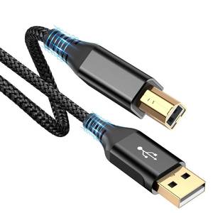 lot 20474 image: sweguard Printer Cable 10ft, USB-A to USB-B Cable, High Speed Nylon Braided Scanner Printer Cord for HP Canon Dell Epson Brother Lexmark Xerox Samsung Piano DAC & More-Black