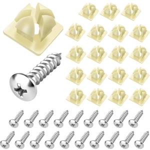 lot 20483 image: (Set of 20) License Plate Mounting Kit,Stainless License Plate Screws Nylon Screw Inserts Self Tapping Bolts,Used to Secure Front and Rear License Plates on Cars Trucks and Frames