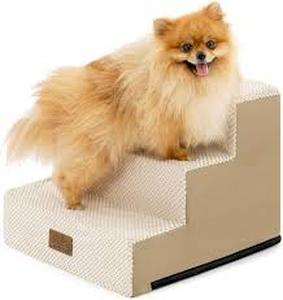 lot 1707 image: COZY KISS Dog Stairs 3 Tier Beige Pet Steps