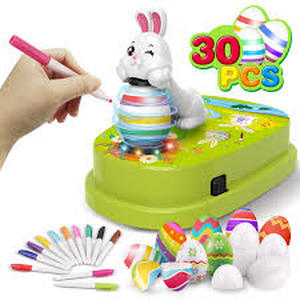 lot 15740 image: Happy Easter Egg Decorating Kit with Light-Up Base and Markers