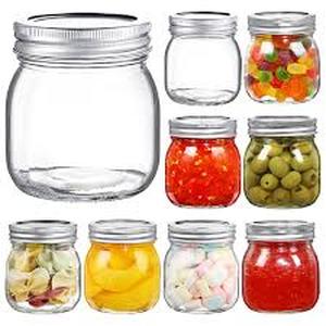 lot 19558 image: Clear Wide Mouth Mason Jars 10oz with Airtight Lids - 9 Pack