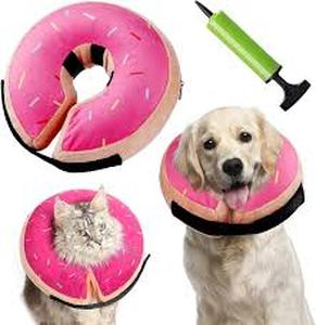lot 20424 image: Pink Donut Collar for Pets Post-Op to Prevent Self Licking (S-XS)