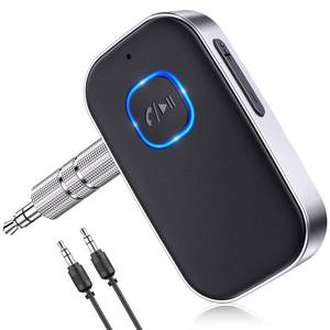 lot 4416 image: COMSOON Bluetooth Receiver for Car, Noise Cancelling 3.5mm AUX Bluetooth Car Adapter, Wireless Audio Receiver for Home StereoWired Headphones, Hands-Free Call, 16H Battery Life - BlackSilver