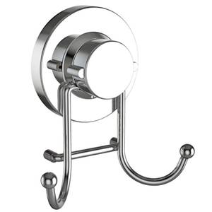 lot 4426 image: HOME SO Suction Cup Hooks for Shower & Bathroom Towel Holder 1-Pack �� Suction Cups Hooks for Hanging Towels, Robes, & Coats - Tiles, Glass Door or Mirror �� Shower and Towel Hooks - Chrome, Stainless