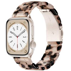 lot 4442 image: Calina Light Resin Band Fits Apple Watch Bands for Women 46mm 45mm 44mm 42mm(S321) 49mm, Cute Fancy Dressy iWatch Bands Strap for Apple Watch Series 11 10 9 8 7 6 5 4 3 SE Ultra, Tortoise Black
