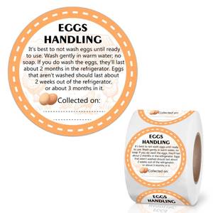 lot 4450 image: 2 Inch Farm Fresh Eggs Carton Labels, Writable Label Round Egg Handling Stickers Self Adhesive Egg Packaging Stickers for Chicken (500 Pcs)
