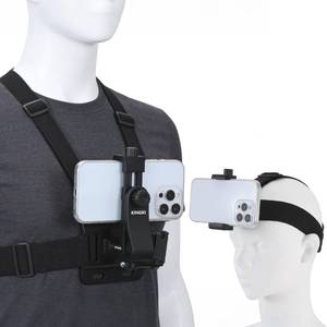 lot 4463 image: KINGKI Mobile Phone Chest Strap Harness Mount Head Strap Holder Kit for POVVLOG,Cell Phone Clip Compatible with iPhone,Samsung,GoPro Hero 12, 11,10, 9, 8, AKASO,DJI Osmo,and Action Cameras��