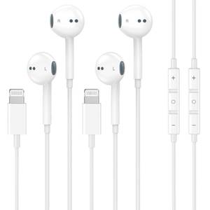 lot 4465 image: 2 Pack Wired Headphones for iPhone Earbuds with Built-in Microphone & Volume Control Nosie Reduction Earphones Headsets Compatible with iPhone 14 13 12 11 Pro Max XS XR X 8 7, Support All iOS System