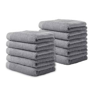 lot 4466 image: Yoofoss Luxury Washcloths Towel Set 10 Pack Baby Wash Cloth for Bathroom-Hotel-Spa-Kitchen Multi-Purpose Fingertip Towels & Face Cloths Light Grey