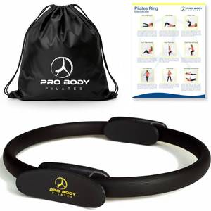 lot 4468 image: ProBody Pilates Fitness Circle �� 14 Inch Pilates Ring for Yoga and Other Workouts, Focusing on Toning Inner Thighs, Arms, Core and Back, at Home Pilates Equipment (Black)