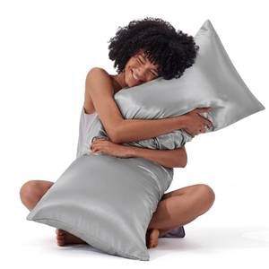 lot 4479 image: Bedsure Satin Body Pillow Cover with Zipper, Similar to Silk Body Pillow Pillowcase, Soft & Breathable Long Pillow Case, Cooling & Silky Long Pillowcase for Hair and Skin, Gifts, Grey, 20x54 Inches