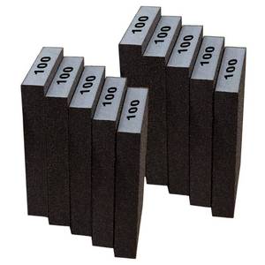 lot 4481 image: AireKouzia Fine Sanding Block Sandpaper Sponge - 10Pcs 100 Grit Sand Paper Blocks for Wood, Metal, and Drywall