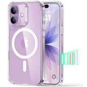 lot 4484 image: ESR for iPhone 17 Case, Camera Control, Compatible with MagSafe, Shockproof Military-Grade Protection, Magnetic Phone Case for iPhone 17, Classic Hybrid Case, Clear