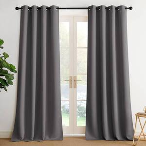 lot 4487 image: NICETOWN Room Darkening Draperies Curtains Panels, 2 Panels Grey W52 x L108