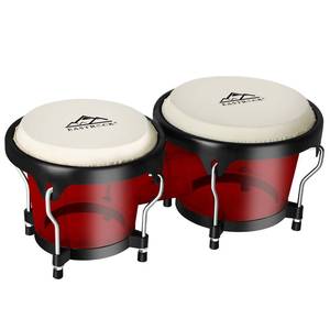 lot 5449 image: EastRock Bongo Drums 6�� and 7�� Set for Adults Beginners Professionals Transparent Cavity and Metal Bongos Drum Percussion Instruments with Tuning Wrench (Red 6��7�� Bongos)