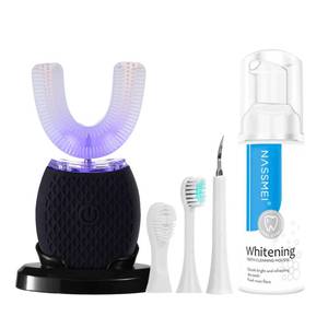 lot 6131 image: Automatic Toothbrush for Adult Ultrasonic Electric Toothbrush with Soft Bristles Waterproof & Washable Rechargeable Portable Design with Wireless Charging 30 Timer for Travel & Home Use (Black)