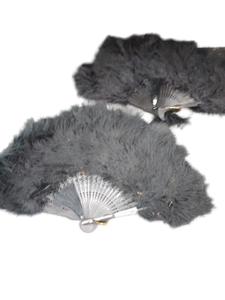 lot 6144 image: Feather fans color black set of 2