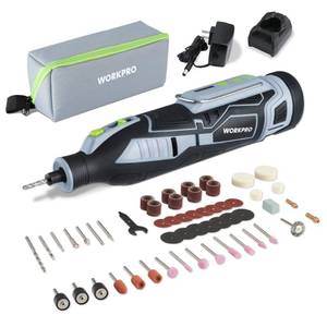 lot 6157 image: WORKPRO 12V Cordless Rotary Tool Kit, 5 Variable Speeds, Powerful Engraver, Sander, Polisher, 114 Easy Change Accessories, Craft Tool for Handmade and DIY
