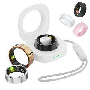 lot 6162 image: UniJethro Smart Ring for Women & Men with Display, Health Ring with Heart Rate, Sleep Monitor, IP68 Waterproof Fitness Ring, Fitness Tracker Ring, No APP Fee for iPhone and Android (Rose Gold, 8#)