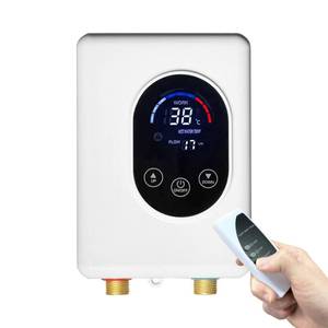 lot 6213 image: ECOTINYMACH Tankless Water Heater Electric 110V, 5500W Instant Water Heater Under Sink, Conversion Between Fahrenheit and Celsius, Remote Control