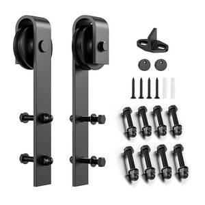 lot 6217 image: Homlux Sliding Barn Door Hardware Hangers Rollers 2pcs Compatible with All Barn Door - Fit 1 38-1 34 Thickness Door Panel(Black)