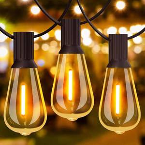 lot 6258 image: GLUROO 60FT LED Outdoor Patio Lights Waterproof with 302 Vintage Bulbs Shatterproof Energy Saving,2700K Hanging Edison String Lights Outside for Backyard,Bistro,Camping,Gazebo