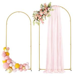 lot 11719 image: Fullvaseer Wedding Arch Backdrop Stand,6.6FT,6FT Wedding Arch Frame for Party Gold Metal Arch Stand Set of 2 for Wedding Ceremony Baby Shower Graduation Decoration