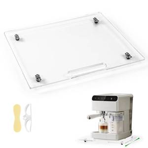 lot 11722 image: BEZONO Appliance Sliders for Kitchen appliances Sliding Tray for Coffee Maker, Espresso Machines, Mixers Sturdy Kitchen Aid Sliders for Mixer - Duty Equipment with Rubber Wheels - 13 x 14 (Clear)